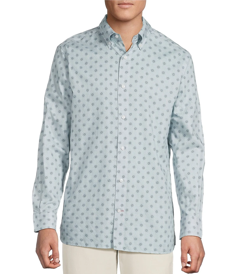 Cremieux Blue Label Twill Circle Geometric Long Sleeve Woven Shirt