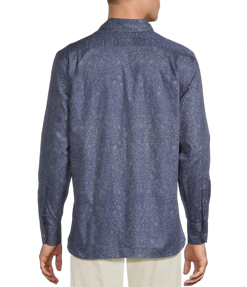 Cremieux Blue Label Twill Paisley Long Sleeve Woven Shirt