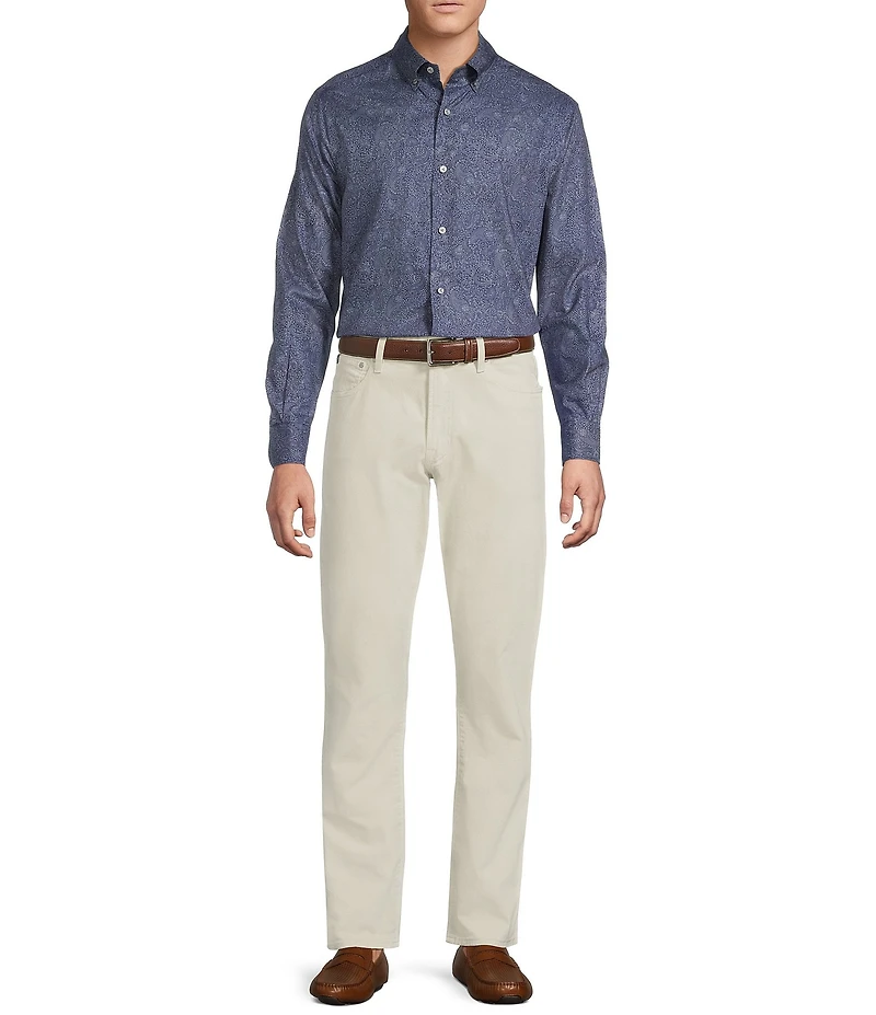 Cremieux Blue Label Twill Paisley Long Sleeve Woven Shirt