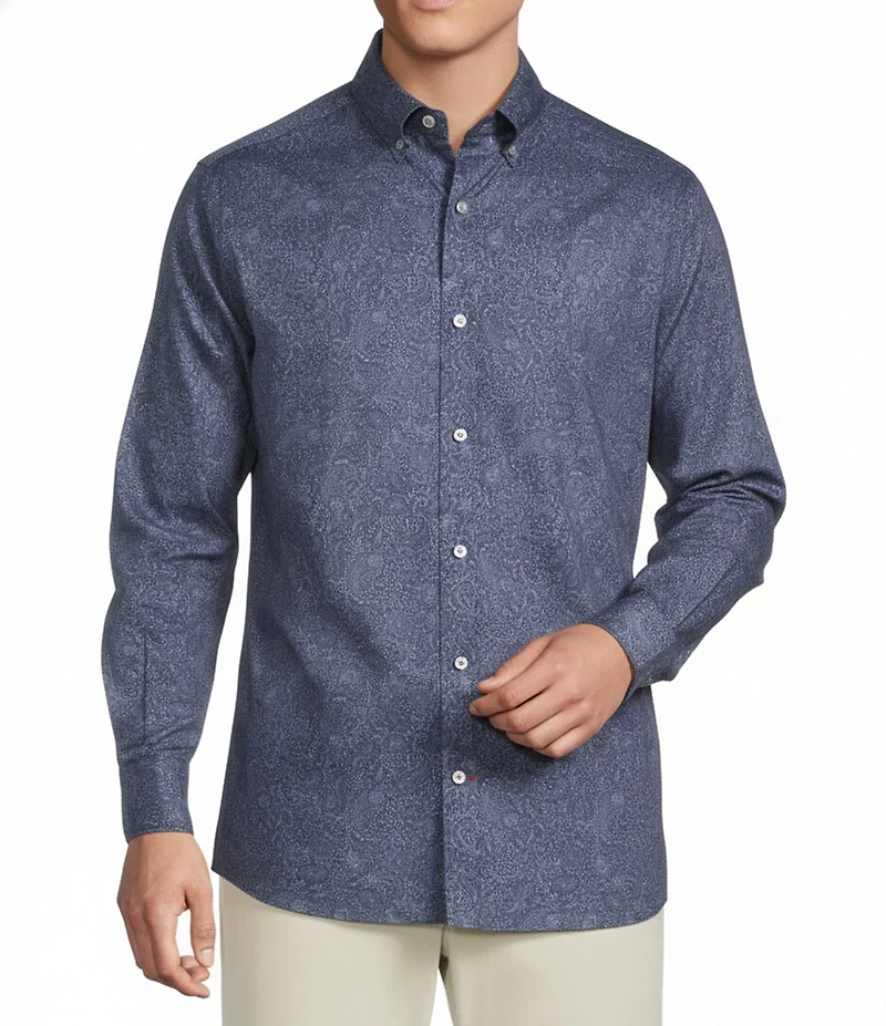 Cremieux Blue Label Twill Paisley Long Sleeve Woven Shirt