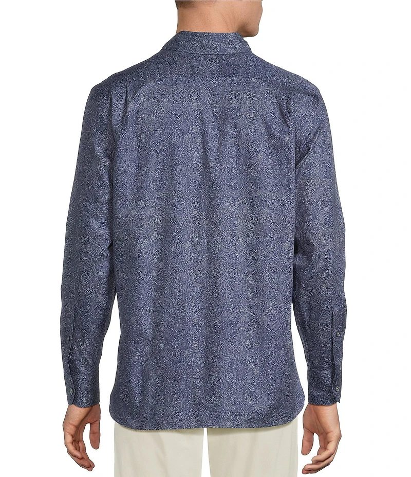 Cremieux Blue Label Twill Paisley Long Sleeve Woven Shirt