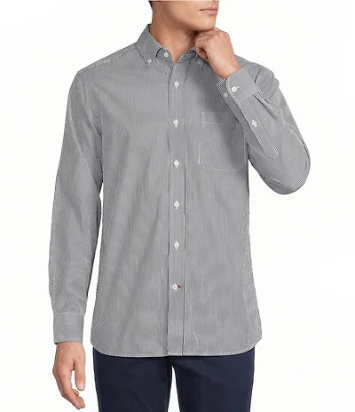 Cremieux Blue Label Vertical Stripe Pattern Long Sleeve Woven Shirt