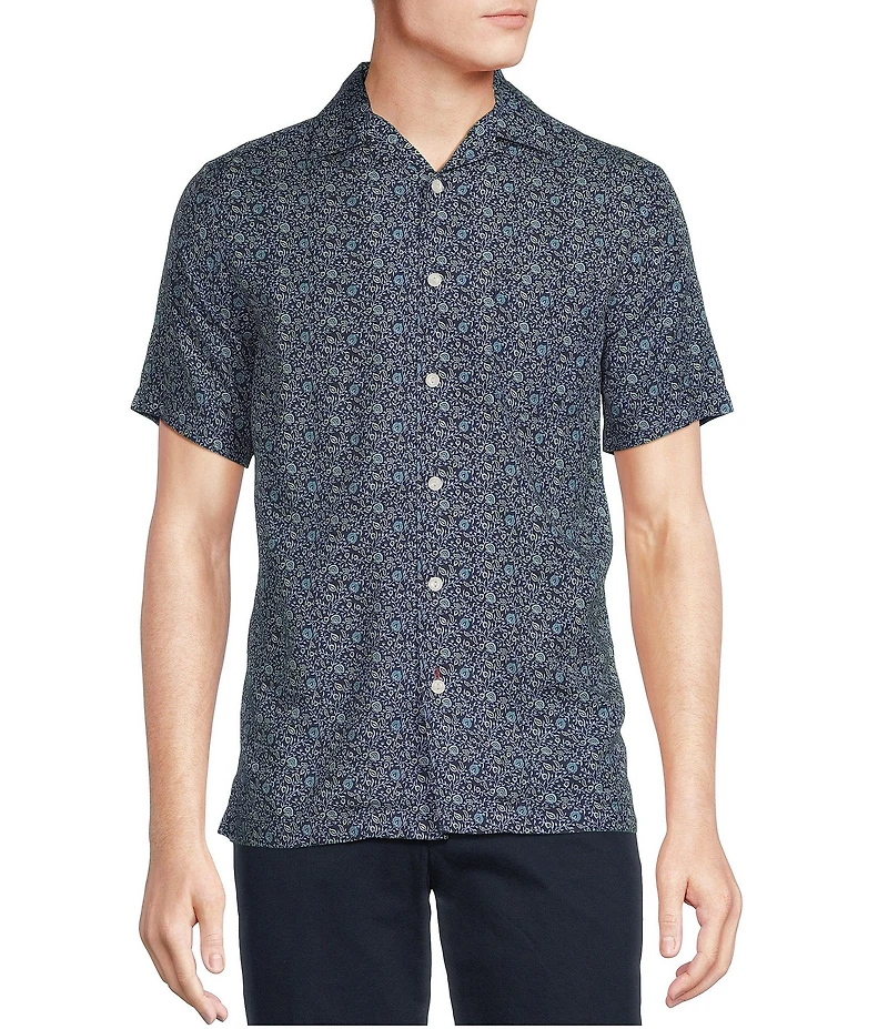 Cremieux Blue Label Vine Floral Print Short Sleeve Woven Camp Shirt