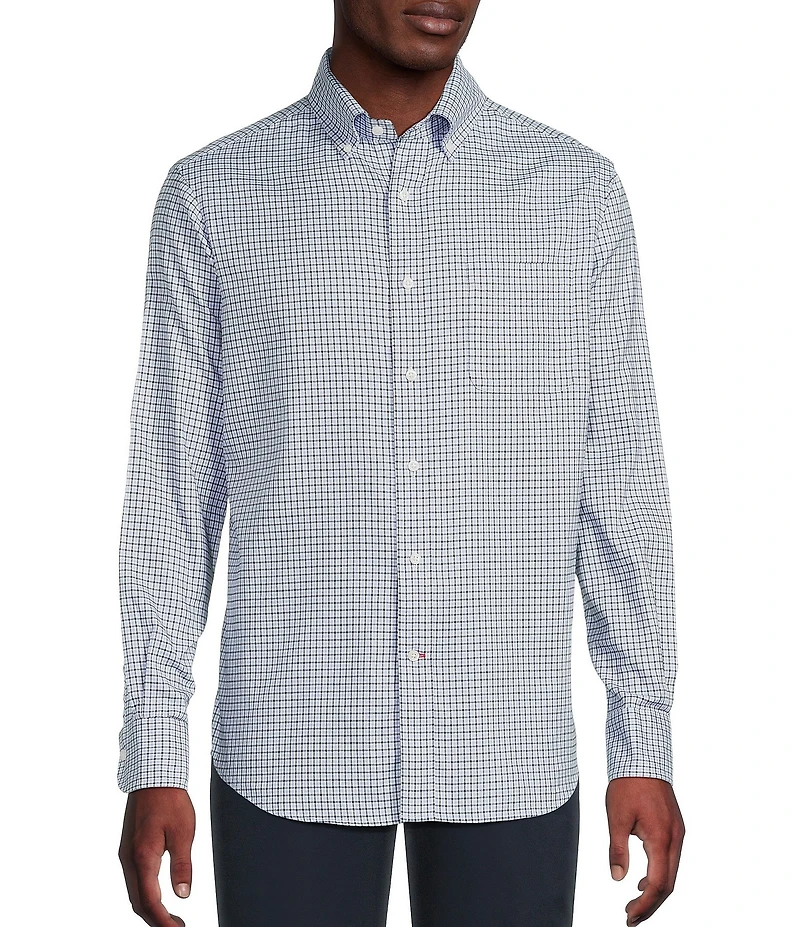 Cremieux Blue Label Washed Oxford Check Long Sleeve Woven Shirt