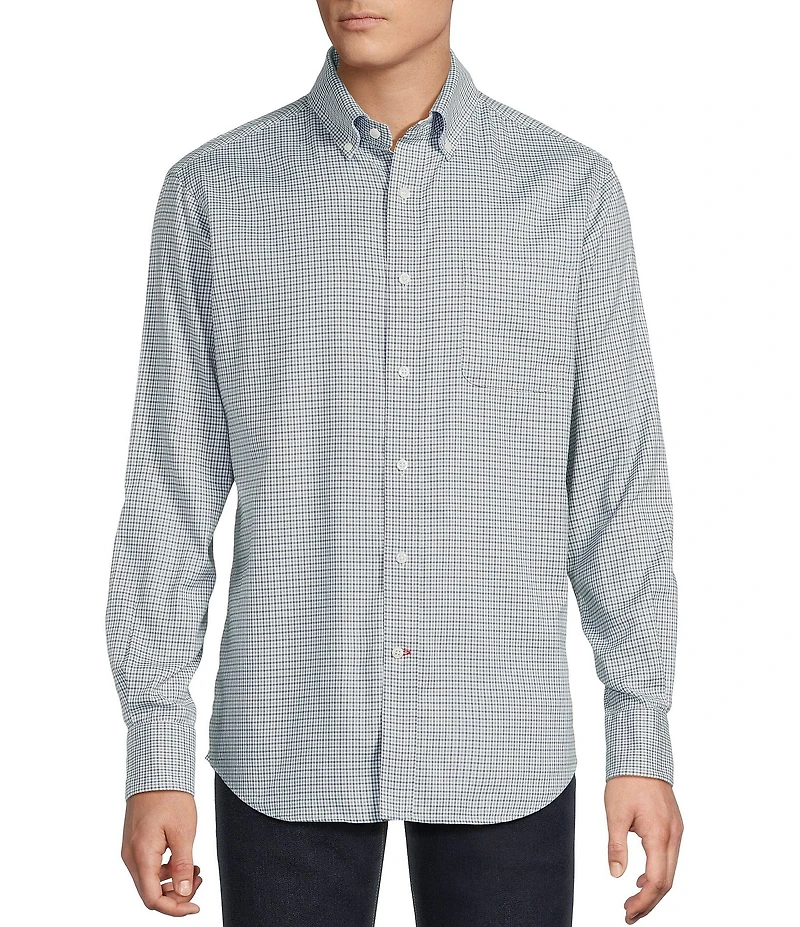 Cremieux Blue Label Washed Oxford Check Long Sleeve Woven Shirt