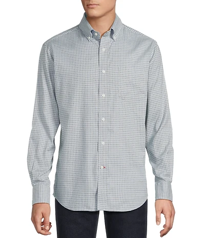 Cremieux Blue Label Washed Oxford Check Long Sleeve Woven Shirt