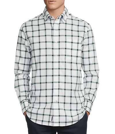 Cremieux Blue Label Washed Oxford Large Check Long Sleeve Woven Shirt