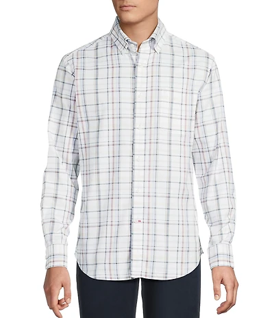Cremieux Blue Label Washed Oxford Large Plaid Long Sleeve Woven Shirt