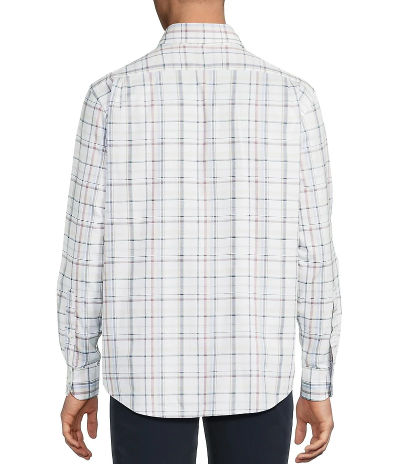 Cremieux Blue Label Washed Oxford Large Plaid Long Sleeve Woven Shirt