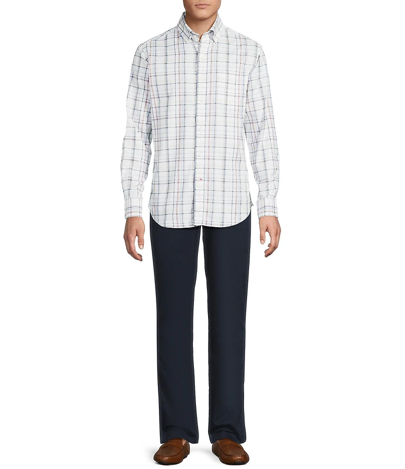 Cremieux Blue Label Washed Oxford Large Plaid Long Sleeve Woven Shirt