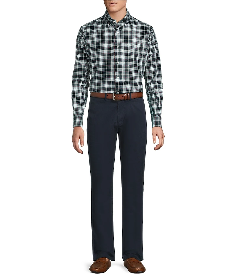 Cremieux Blue Label Washed Oxford Plaid Long Sleeve Woven Shirt