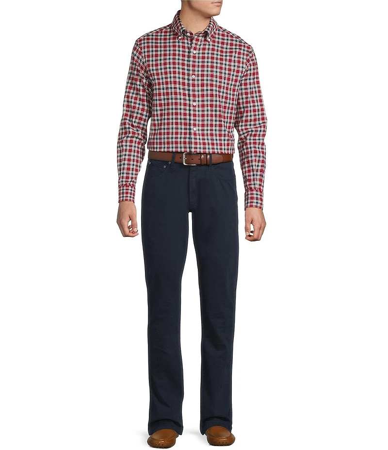 Cremieux Blue Label Washed Oxford Plaid Long Sleeve Woven Shirt