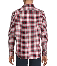 Cremieux Blue Label Washed Oxford Plaid Long Sleeve Woven Shirt