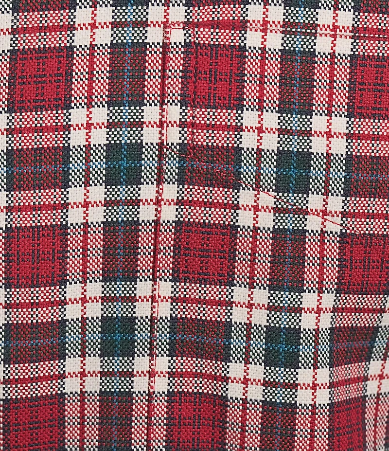 Cremieux Blue Label Washed Oxford Plaid Long Sleeve Woven Shirt