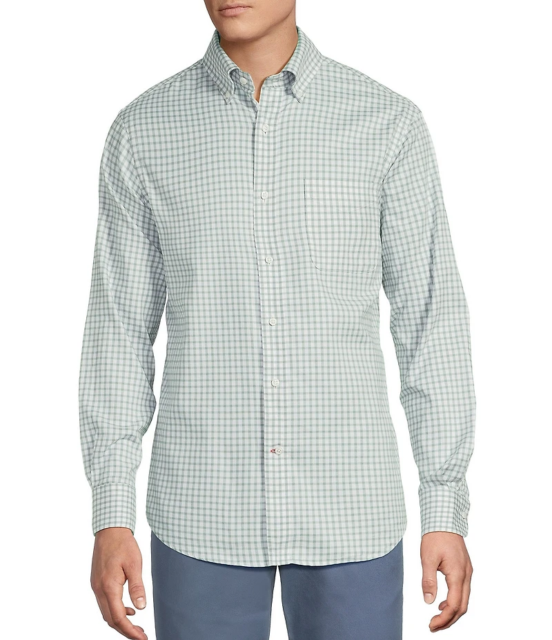 Cremieux Blue Label Washed Oxford Small Check Long Sleeve Woven Shirt