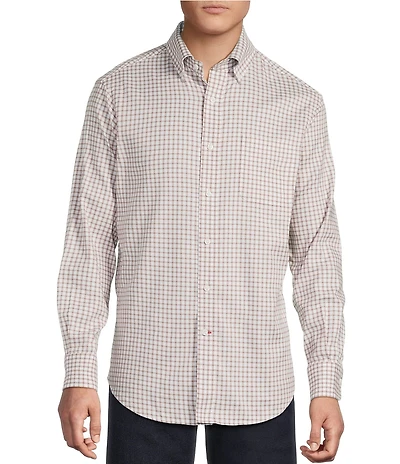 Cremieux Blue Label Washed Oxford Small Check Long Sleeve Woven Shirt