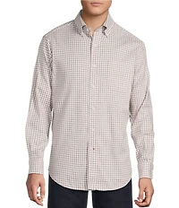 Cremieux Blue Label Washed Oxford Small Check Long Sleeve Woven Shirt