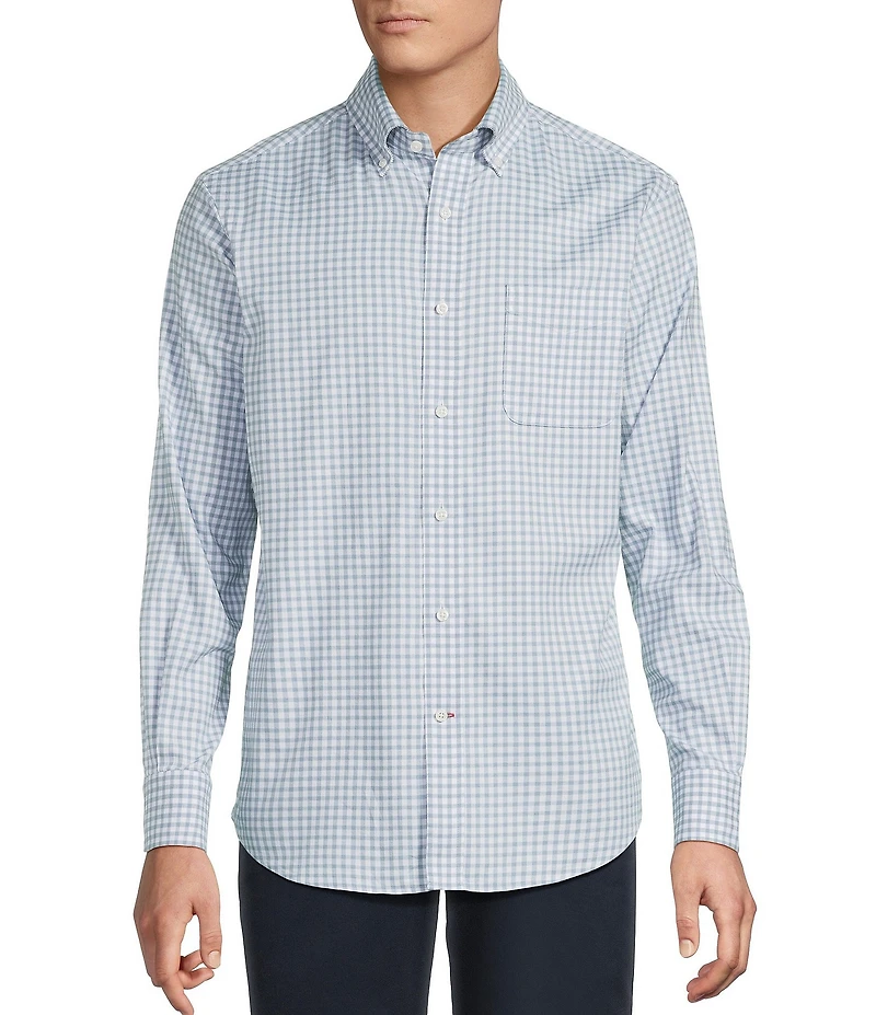 Cremieux Blue Label Washed Oxford Small Check Long Sleeve Woven Shirt