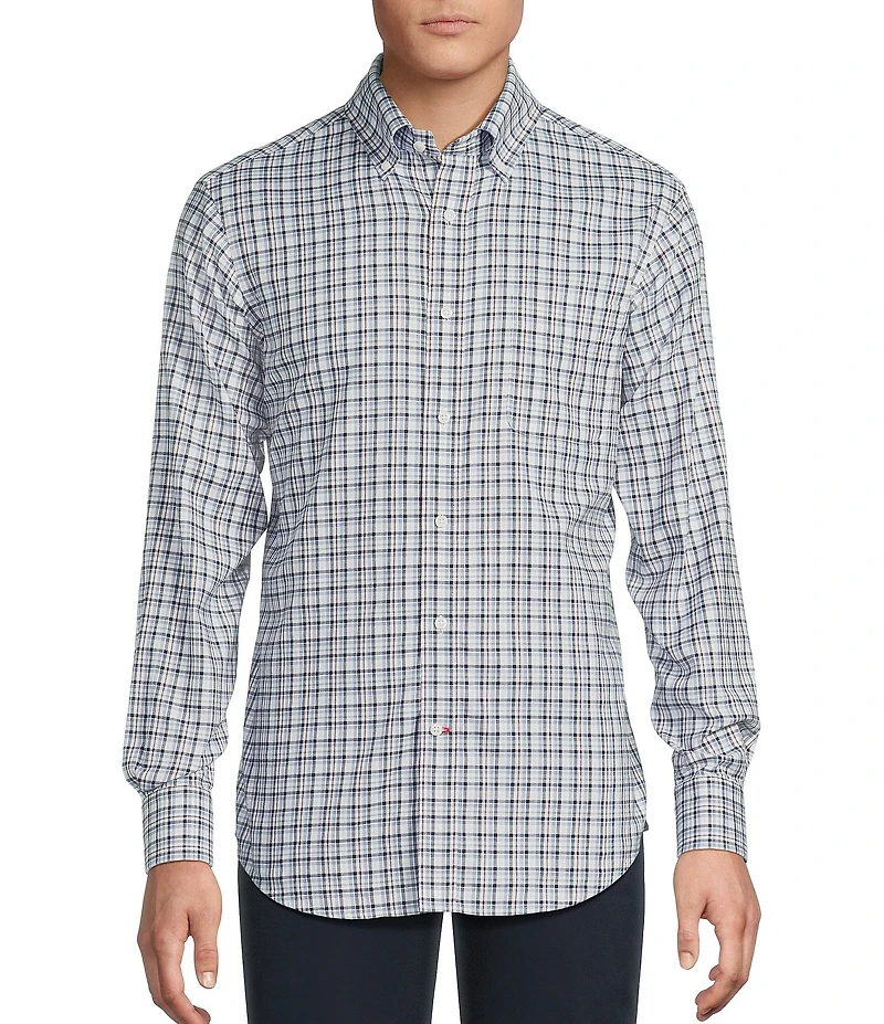 Cremieux Blue Label Washed Oxford Tight Plaid Long Sleeve Woven Shirt