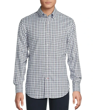 Cremieux Blue Label Washed Oxford Tight Plaid Long Sleeve Woven Shirt
