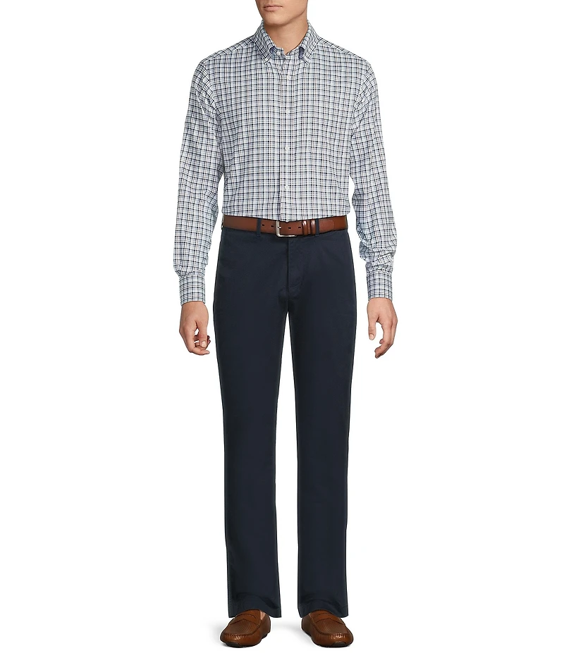 Cremieux Blue Label Washed Oxford Tight Plaid Long Sleeve Woven Shirt