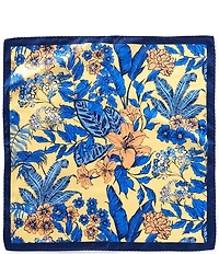 Cremieux Botanical Floral 3 1/4#double; Woven Silk Pocket Square