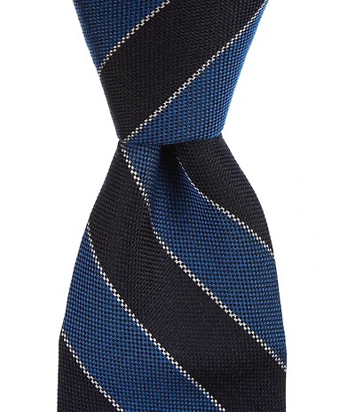 Cremieux Brooks Thick-Stripe 3.125#double; Silk Blend Tie