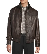 Cremieux Brown Lambskin Bomber Jacket