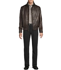 Cremieux Brown Lambskin Bomber Jacket