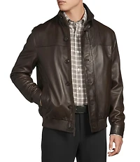 Cremieux Brown Lambskin Bomber Jacket