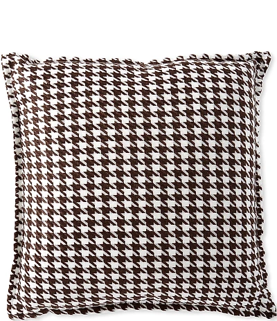 Cremieux Brushed Houndstooth Accent Square Pillow