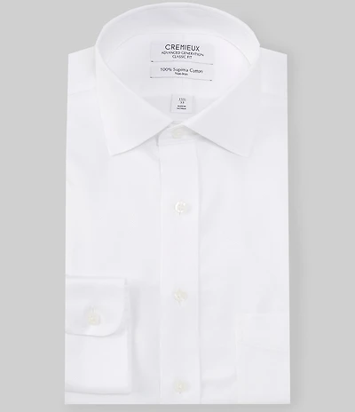 Cremieux Classic Fit Non-Iron Spread Collar Presidential Herringbone Dress Shirt