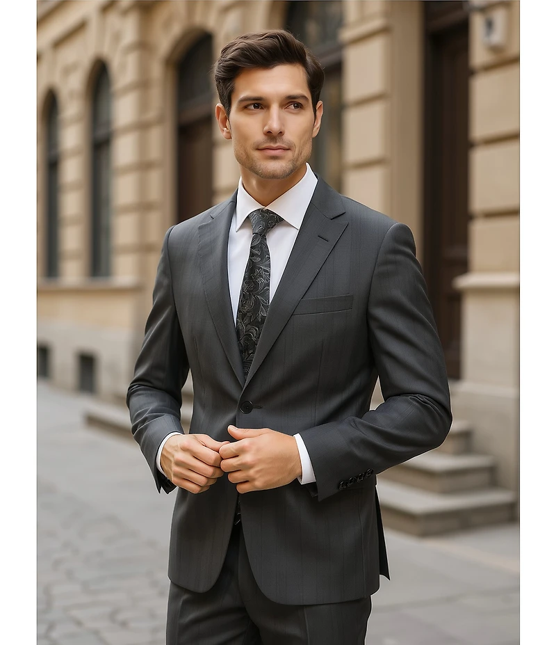 Cremieux Classic Fit Non-Iron Spread Collar Presidential Herringbone Dress Shirt