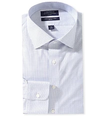 Cremieux Crosby Slim Fit Spread Collar Checked Twill Dress Shirt