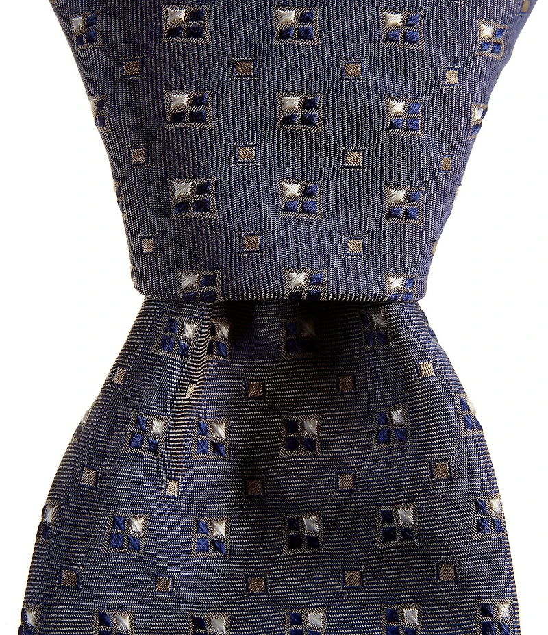 Cremieux Diamond Neat Print 3 1/4#double; Silk-Blend Tie