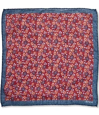 Cremieux Fall Flower 12#double; Silk Pocket Square