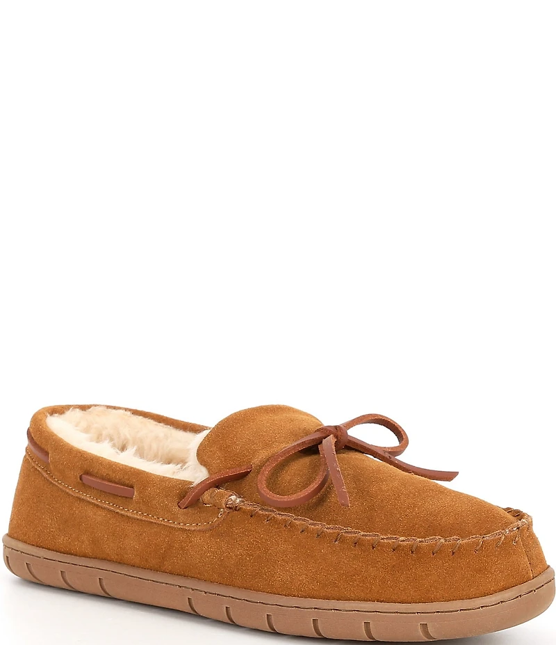 Cremieux Genuine Suede Laced-Moccasin Slippers