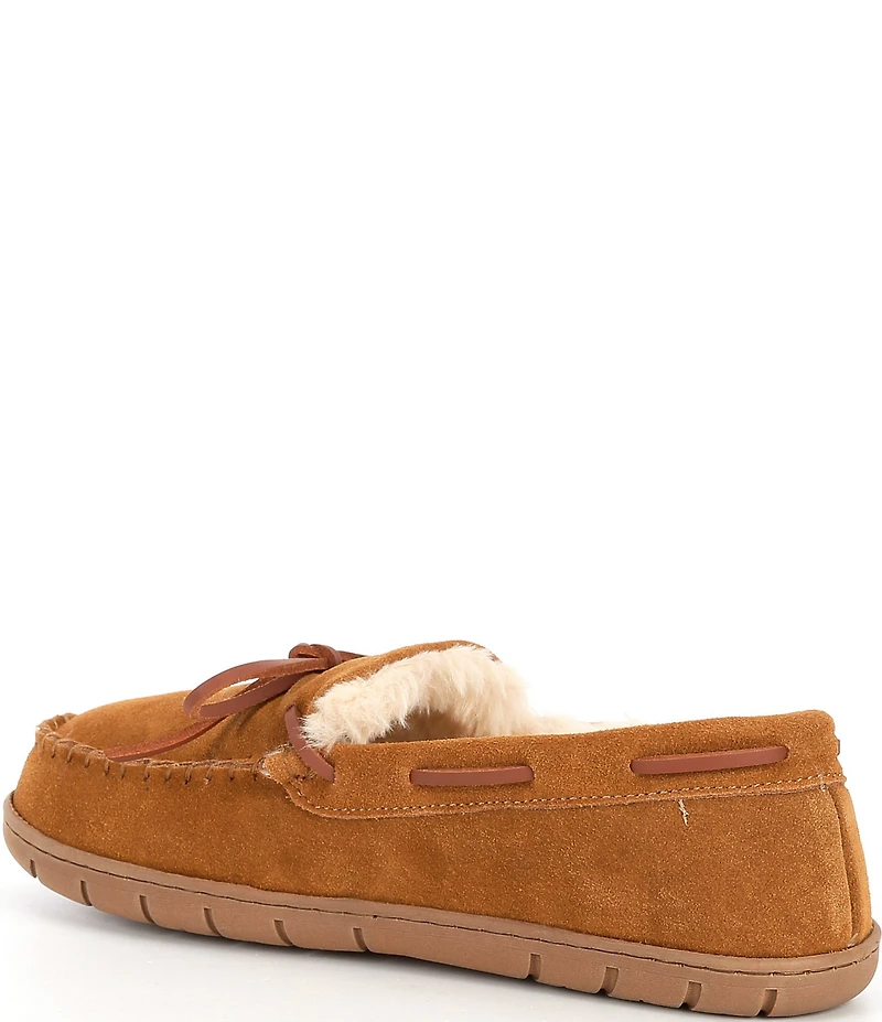Cremieux Genuine Suede Laced-Moccasin Slippers