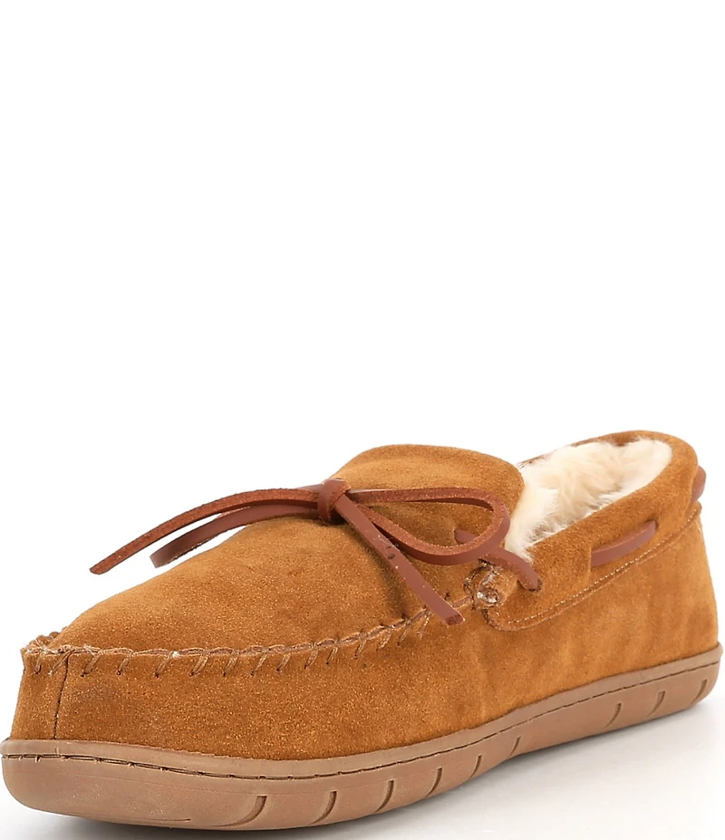 Cremieux Genuine Suede Laced-Moccasin Slippers