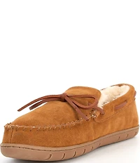 Cremieux Genuine Suede Laced-Moccasin Slippers