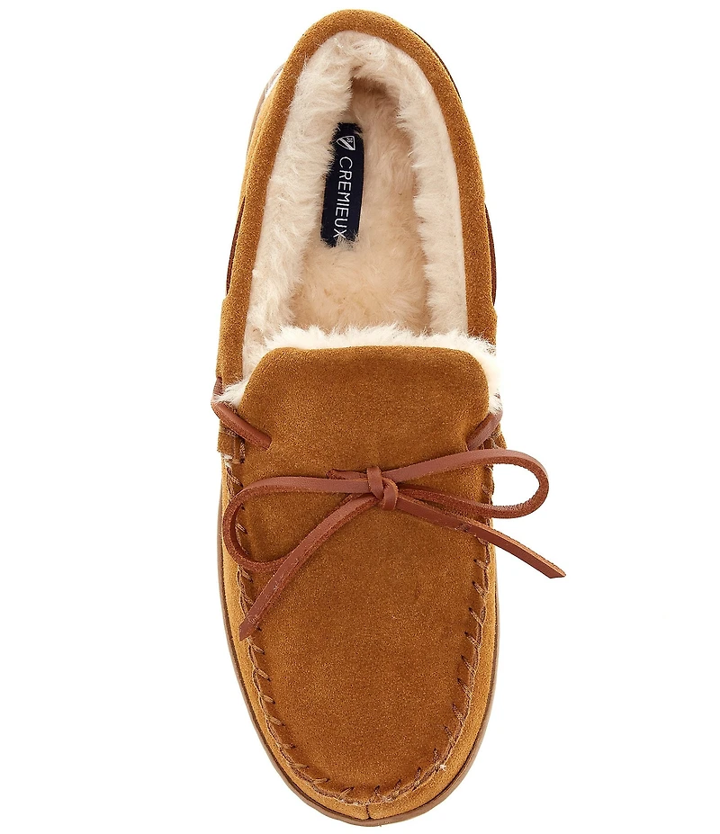 Cremieux Genuine Suede Laced-Moccasin Slippers