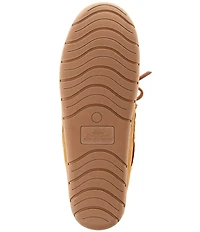 Cremieux Genuine Suede Laced-Moccasin Slippers