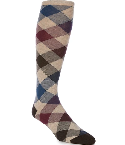 Cremieux Harlow Plaid Over-The-Calf Dress Socks