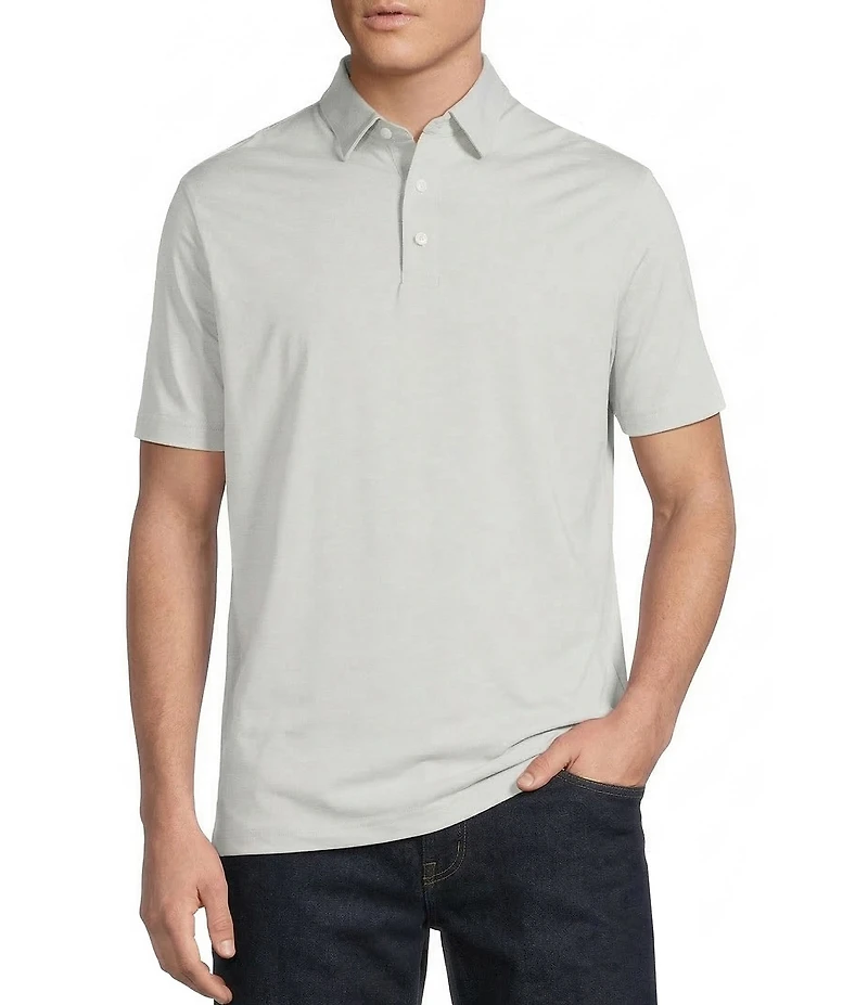Cremieux Heather Short Sleeve Solid Polo Shirt