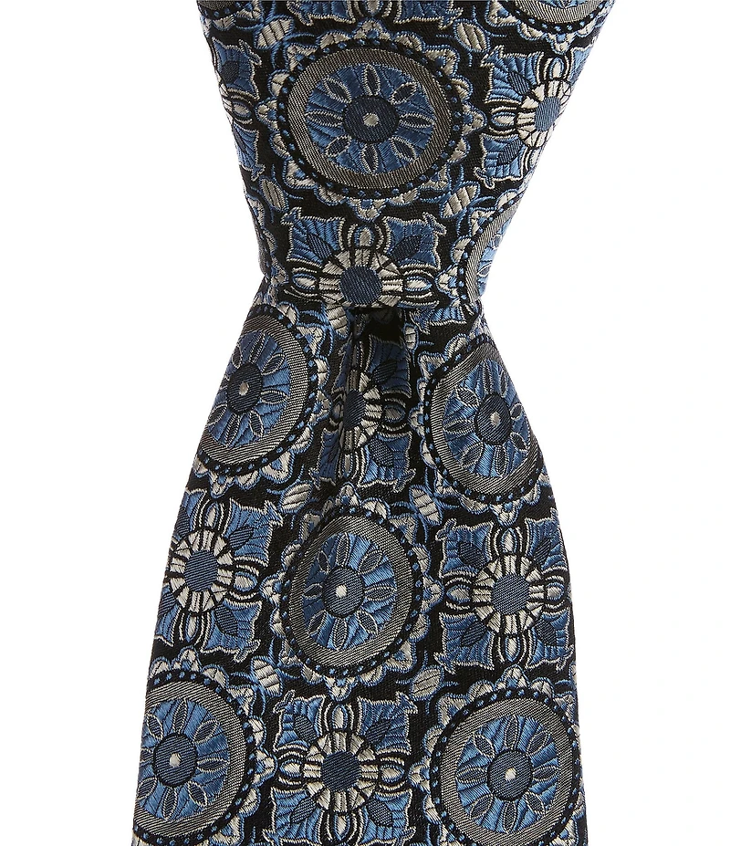 Cremieux High Grand Medallion 3 3/8#double; Woven Silk Tie