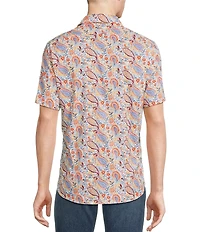 Cremieux Jeans Big & Tall Premium Denim Paisley Print Short Sleeve Woven Shirt