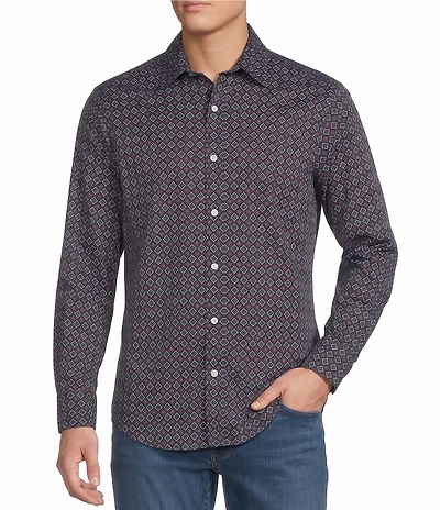 Cremieux Jeans Premium Diamond Print Long Sleeve Woven Shirt