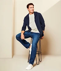 Cremieux Premium Denim Relaxed Straight Fit Medium Wash Stretch Jeans