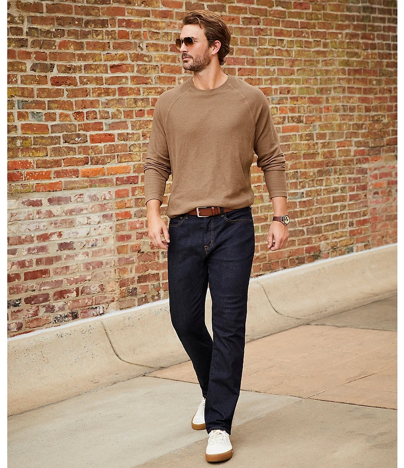 Cremieux Premium Denim Relaxed Straight Fit Dark Wash Stretch Jeans