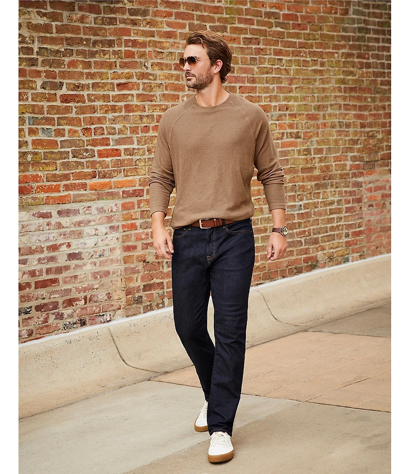 Cremieux Premium Denim Relaxed Straight Fit Dark Wash Stretch Jeans